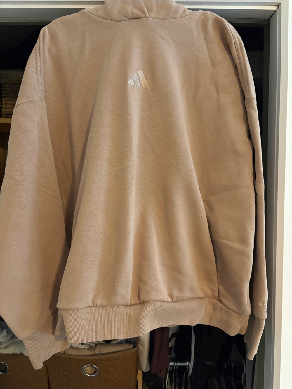 adidas Taupe Crewneck Sweatshirt with Subtle Logo